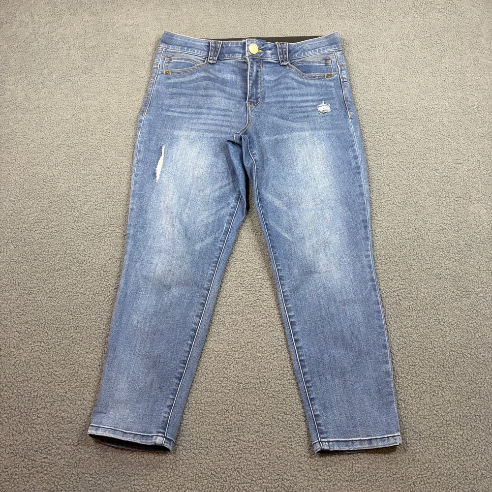 Democracy Jeans Women 10P Blue Ab-solution Ankle Skimmer Distressed Stretch